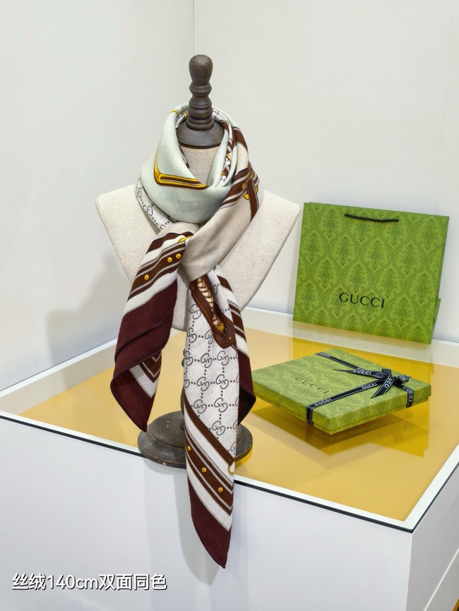 Gucci Square Scarf Silk Jacquard KY145