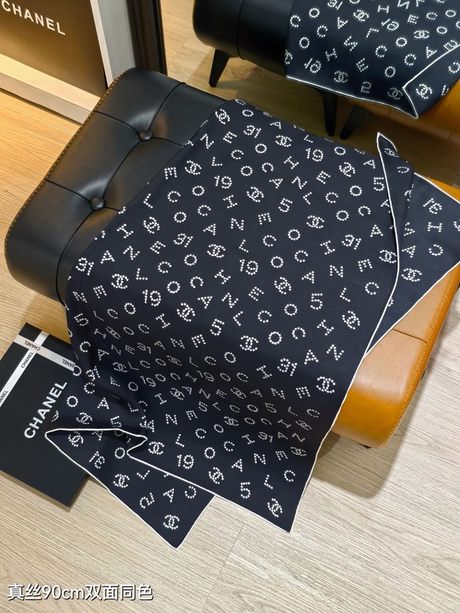 Chanel 90 Square Scarf Silk Twill KY154