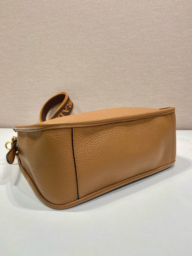 Prada Leather bag with shoulder strap 1BC073 Caramel