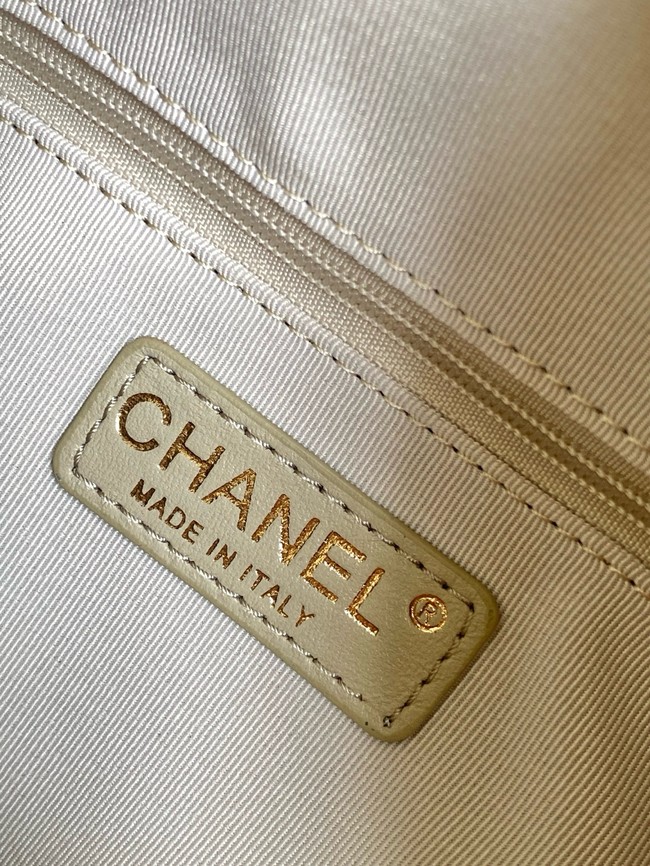 CHANEL Small Bowling Bag Suede AS5792 Beige