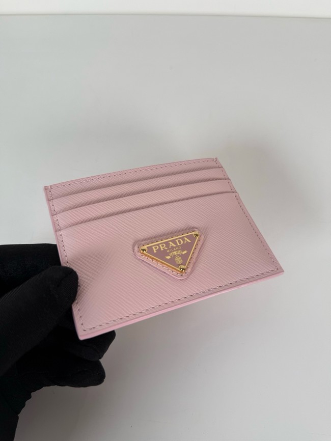 Prada Card Holder 1MC025 pink&gold
