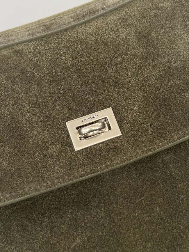 Balenciaga Rodeo Handbag Large suede calfskin 795458 green