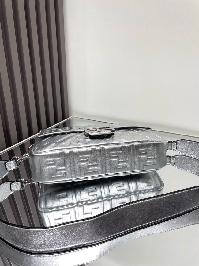 Fendi Baguette Medium Bag 8BR600 Silver