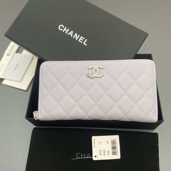 Chanel Classic Zipped Wallet 3726 light gray