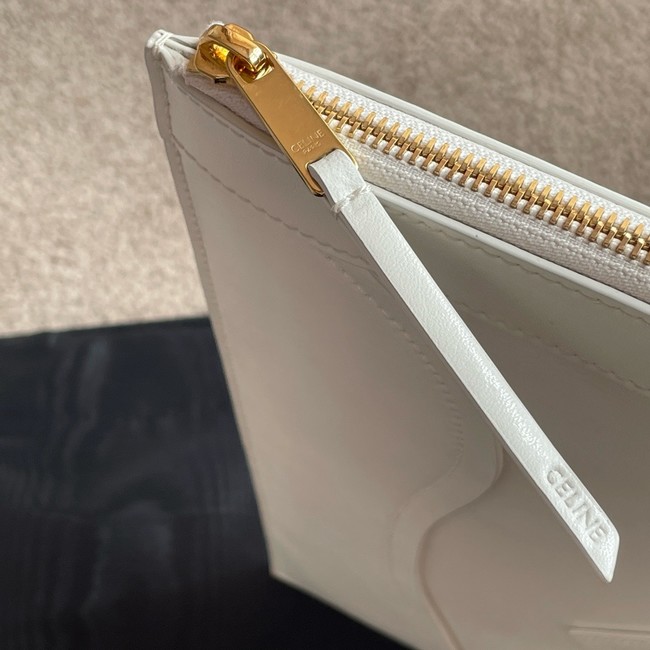 Celine FLAT CABAS NEW LUGGAGE IN GLOSSY CALFSKIN 123963 WHITE