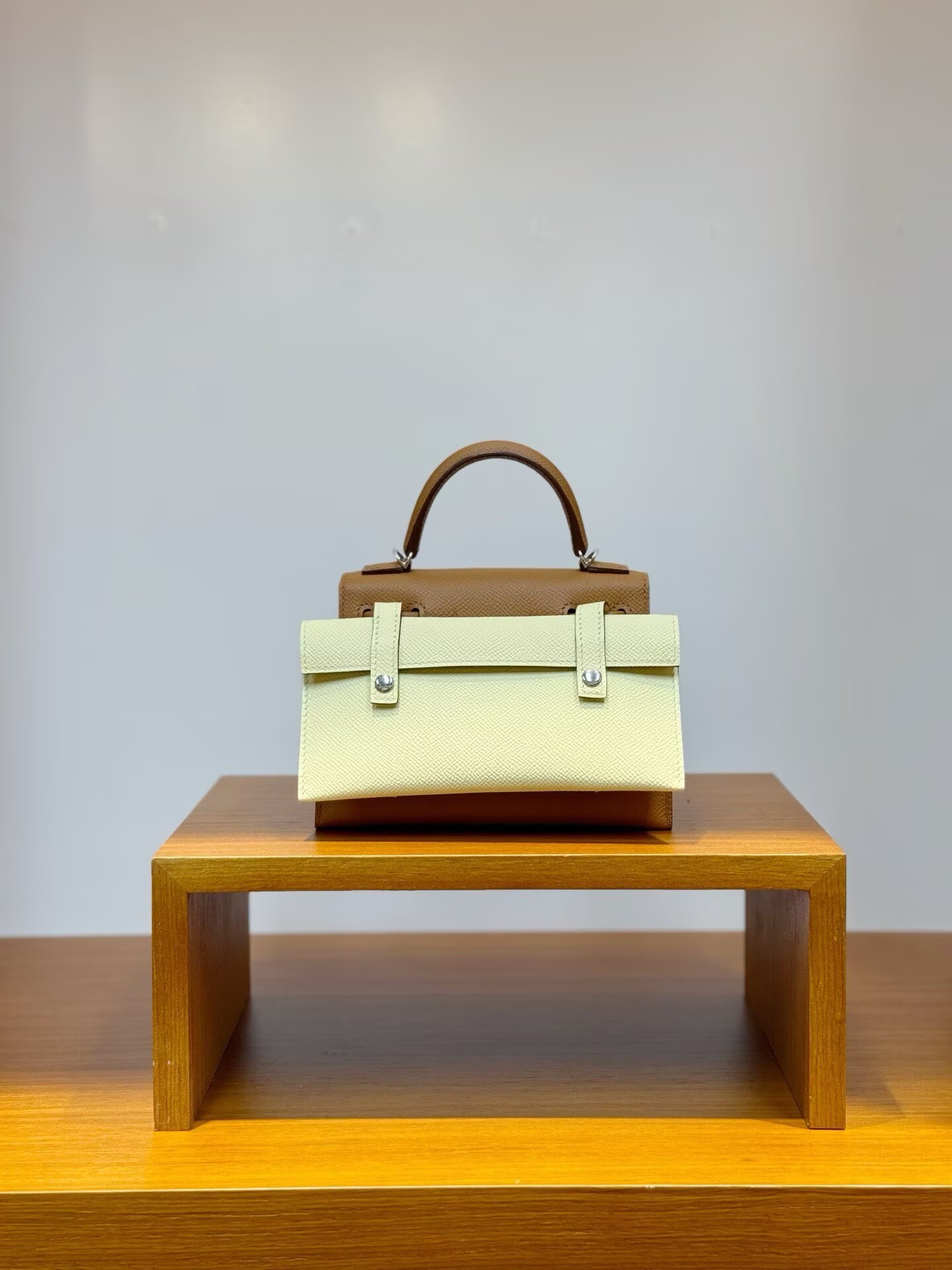 Hermes Original Epsom Leather Mosaic Figure Bag H6302 Brown