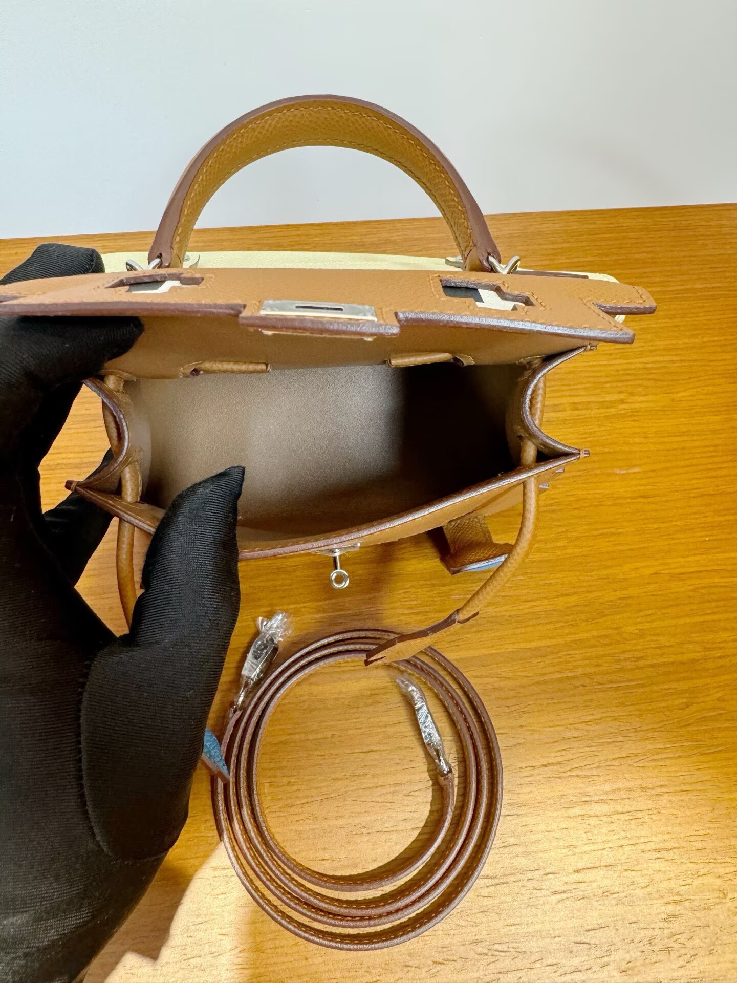 Hermes Original Epsom Leather Mosaic Figure Bag H6302 Brown