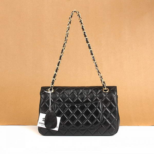 Chanel 2.55 Series Flap Bag 1112 Black Leather Golden Hardware