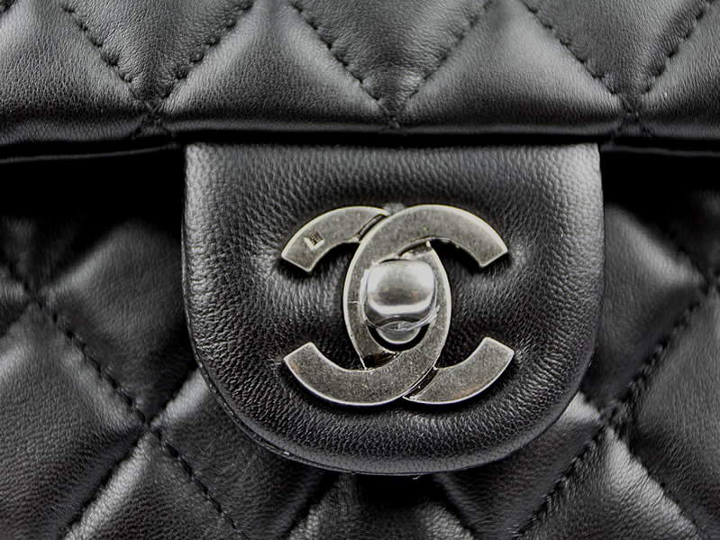 Chanel 2.55 Series Original Leather Flap Bag A01112 Black Silver