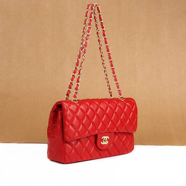 Chanel 2.55 Series Flap Bag A01112 Red Leather Golden Hardware