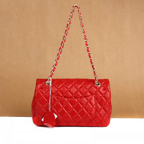 Chanel 2.55 Series Flap Bag A01112 Red Leather Golden Hardware