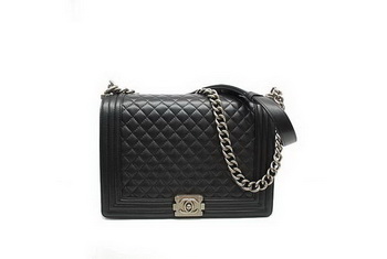 Chanel Boy Flap Shoulder Bag A30171 Black Sheepskin Leather
