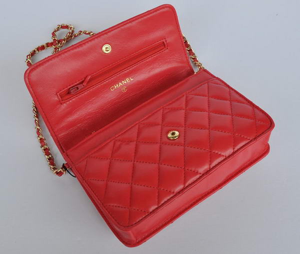 New Color Chanel A33814 Red Sheepskin Leather Flap Bag Gold