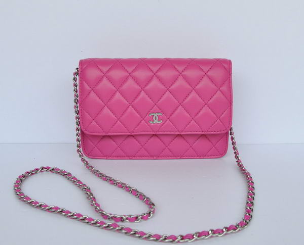 New Color Chanel A33814 Rosy Sheepskin Leather Flap Bag Silver