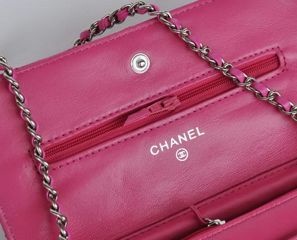 New Color Chanel A33814 Rosy Sheepskin Leather Flap Bag Silver