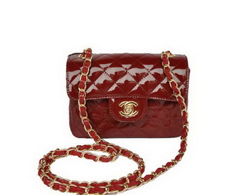 Wholesale Chanel Classic mini Flap Bag 1115 Bordeaux Patent Gold Hardware