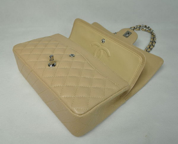 Chanel 2.55 Quilted Flap Bag 1112 Apricot with Silver Hardware