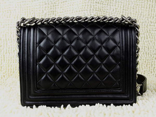 Hot Style Chanel A67025 Le Boy Flap Shoulder Bag In Black Sheepskin Leather