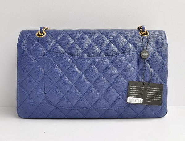 Chanel Classic 2.55 Series Blue Caviar Golden Chain Quilted Flap Bag 1113