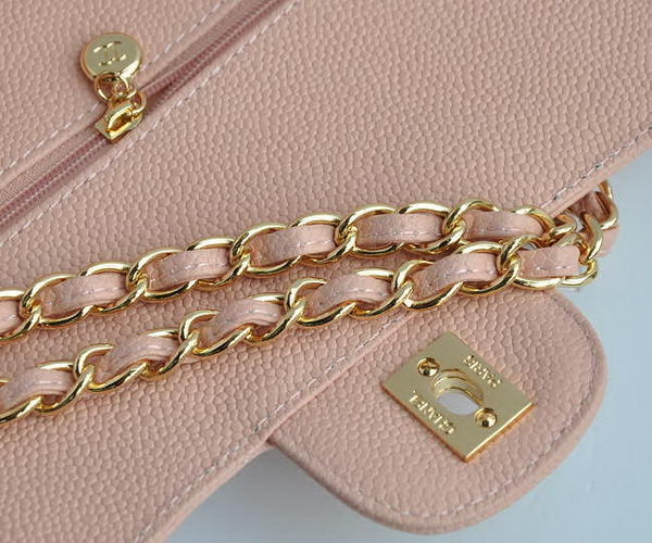 Chanel Classic 2.55 Series Pink Caviar Golden Chain Quilted Flap Bag 1113
