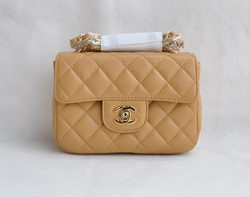 Chanel Classic Apricot Lambskin Golden Chain Quilted Flap Bag 1115