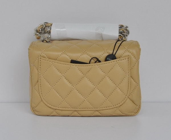 Chanel Classic Apricot Lambskin Silver Chain Quilted Flap Bag 1115