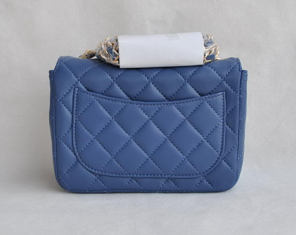 Chanel Classic Blue Lambskin Golden Chain Quilted Flap Bag 1115