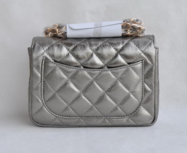 Chanel Classic Iron Gray Lambskin Golden Chain Quilted Flap Bag 1115