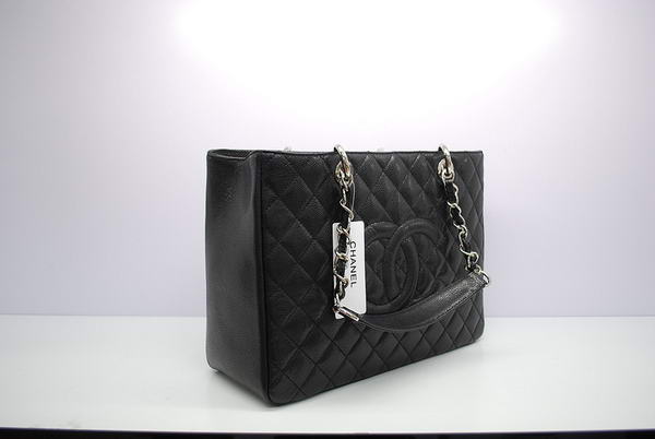 Chanel GST Caviar Leather Coco Bag A36092 Black Silver Chanel GST Caviar Leather Coco Bag A36092 Black Silver