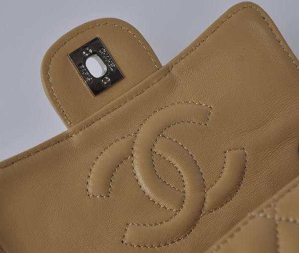 Cheap Chanel Classic mini Flap Bag 1115 Apricot Sheepskin Silver Hardware