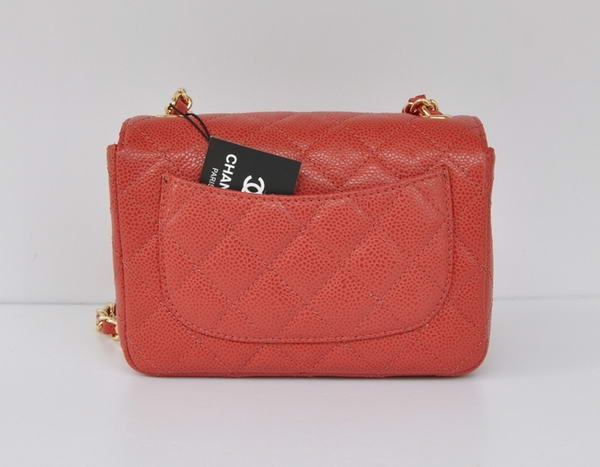 Cheap Chanel Classic mini Flap Bag 1115 Red Leather Golden Hardware