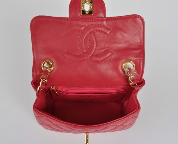 Cheap Chanel Classic mini Flap Bag 1115 Rose Sheepskin Golden Hardware