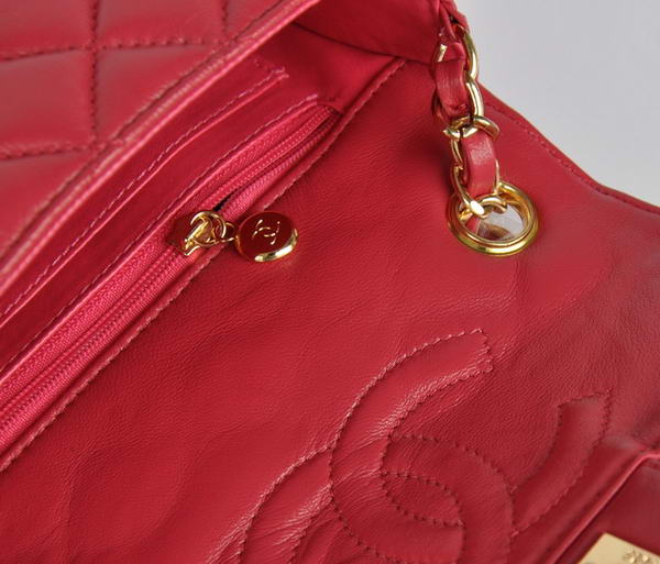 Cheap Chanel Classic mini Flap Bag 1115 Rose Sheepskin Golden Hardware