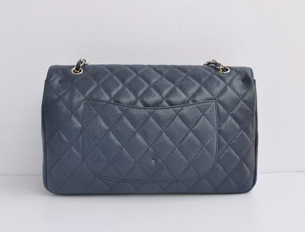 Cheap Chanel 2.55 Series Flap Bag 1113 Blue Leather Silver Hardware
