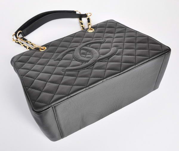 Cheap Chanel Classic CC Shopping Bag A20995 Black Lambskin Golden