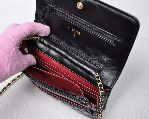 Cheap Chanel Mini Flap Bag A33814 Black Lambskin Golden