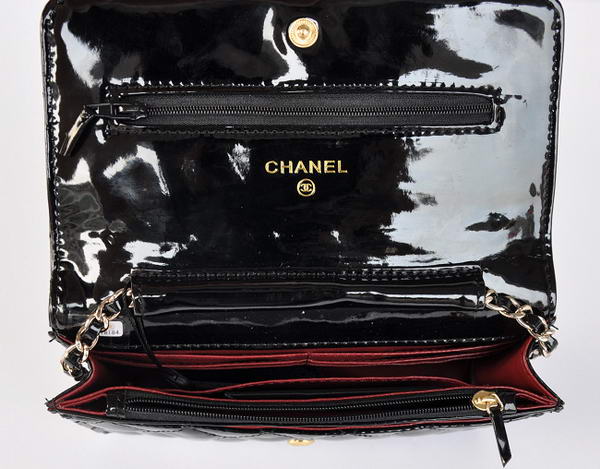 Cheap Chanel Mini Flap Bag A33814 Black Patent Golden