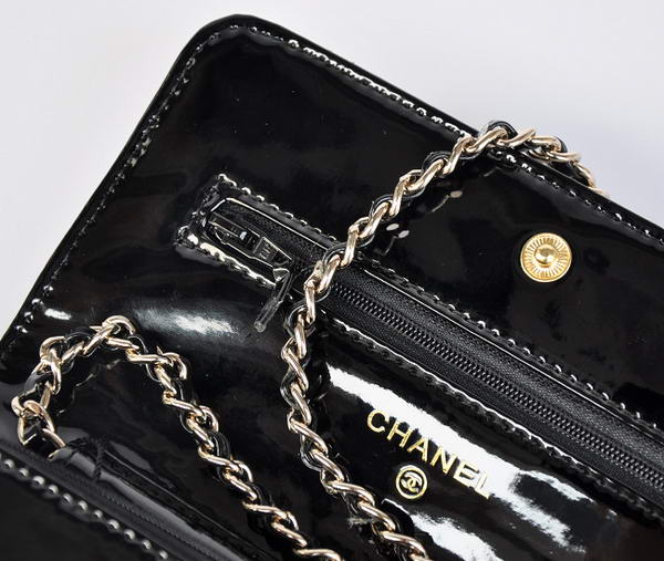 Cheap Chanel Mini Flap Bag A33814 Black Patent Golden