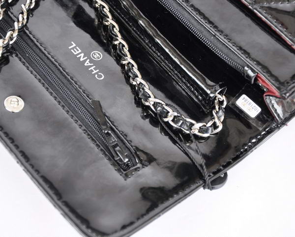 Cheap Chanel Mini Flap Bag A33814 Black Patent Silver