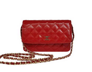 Cheap Chanel Mini Flap Bag A33814 Red Patent Golden