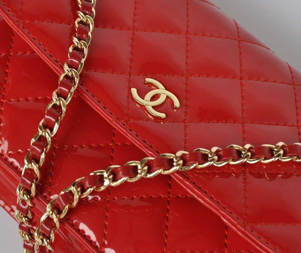 Cheap Chanel Mini Flap Bag A33814 Red Patent Golden