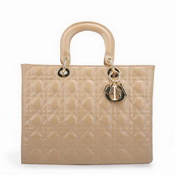Dior Tote Bags Patent Leather Apricot 44561