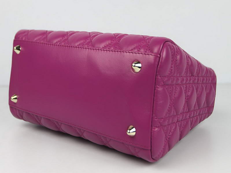 Christian Dior Lambskin Bags Lady Dior Bag CAL44550 Purple Silver