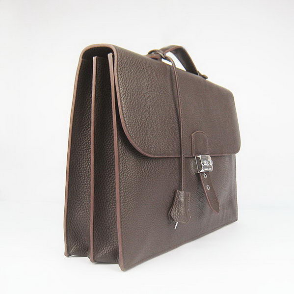 Hermes Sac Depeche 38cm Briefcase Clemence Brown