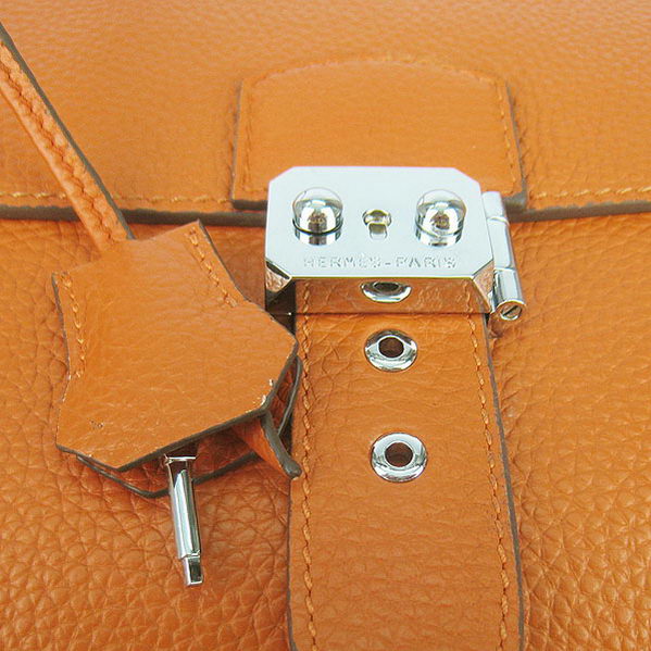 Hermes Sac Depeche 38cm Briefcase Clemence Orange