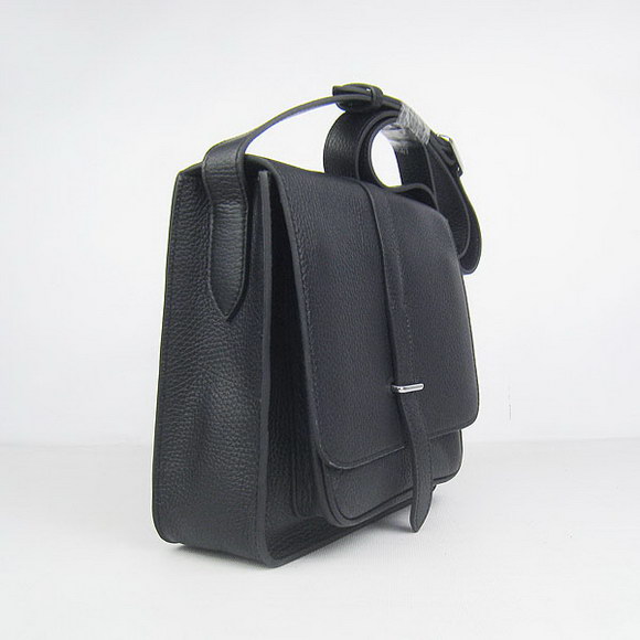 Hermes Black Cow Leather Messenger Bags H2811