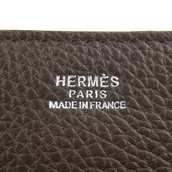 Hermes Deep-Coffee Cow Leather Messenger Bags H2811