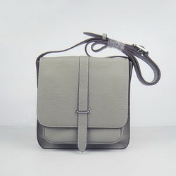 Hermes Gray Cow Leather Messenger Bags H2811