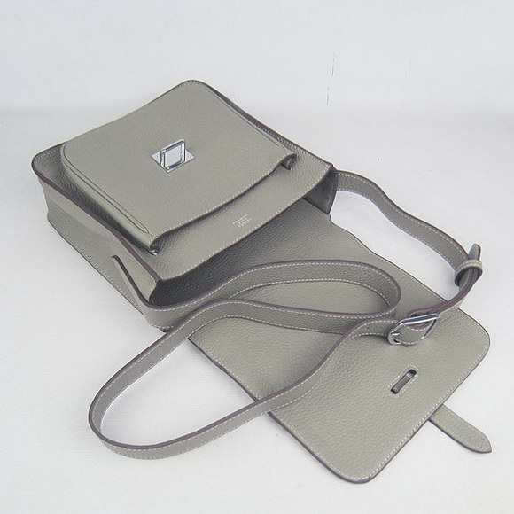 Hermes Gray Cow Leather Messenger Bags H2811