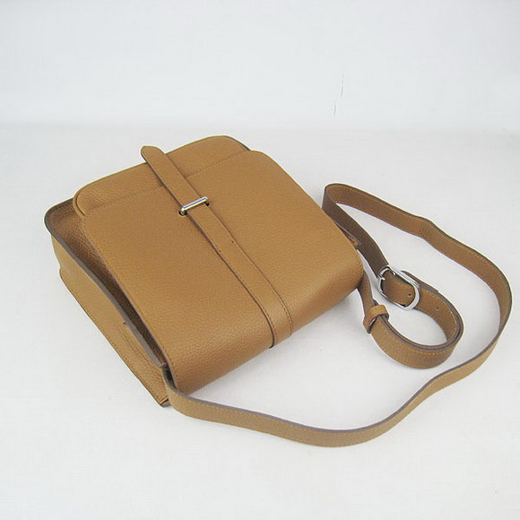 Hermes Light-Coffee Cow Leather Messenger Bags H2811